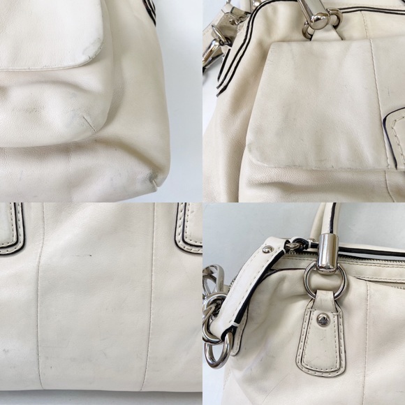 Coach Kristin Leather Satchel in Chalk (Ivory) D1093-14782 - Picture 8 of 15
